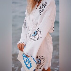 Eye Evil Turkish Short Kimono. New. OSFM.